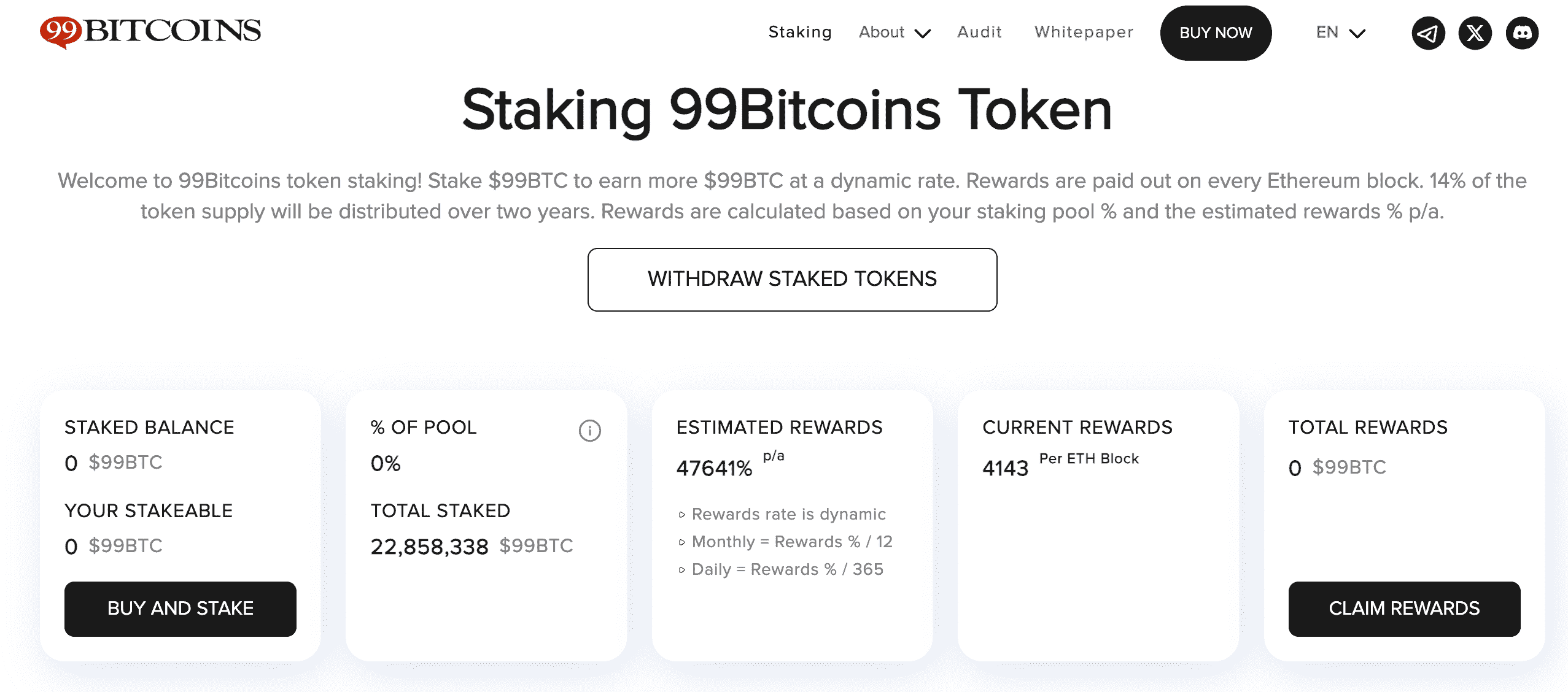 99Bitcoins staking