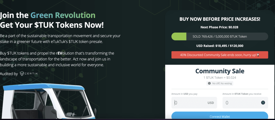 eTukTuk green evolution crypto presale