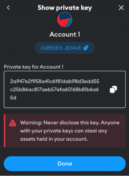 metamask private key