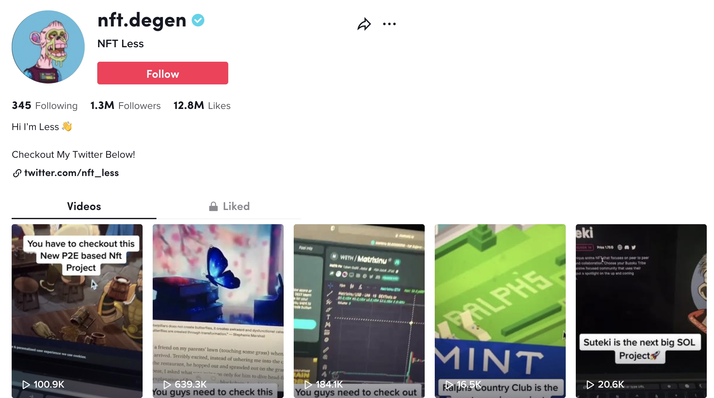 nft.degen tik tok profile