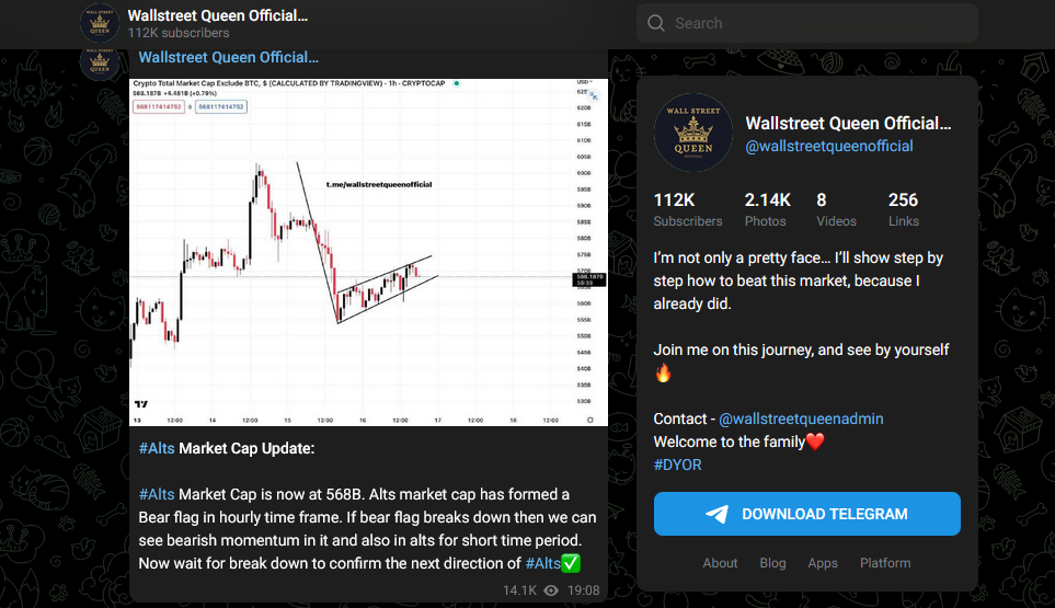 Wallstreet Queen Official Telegram group