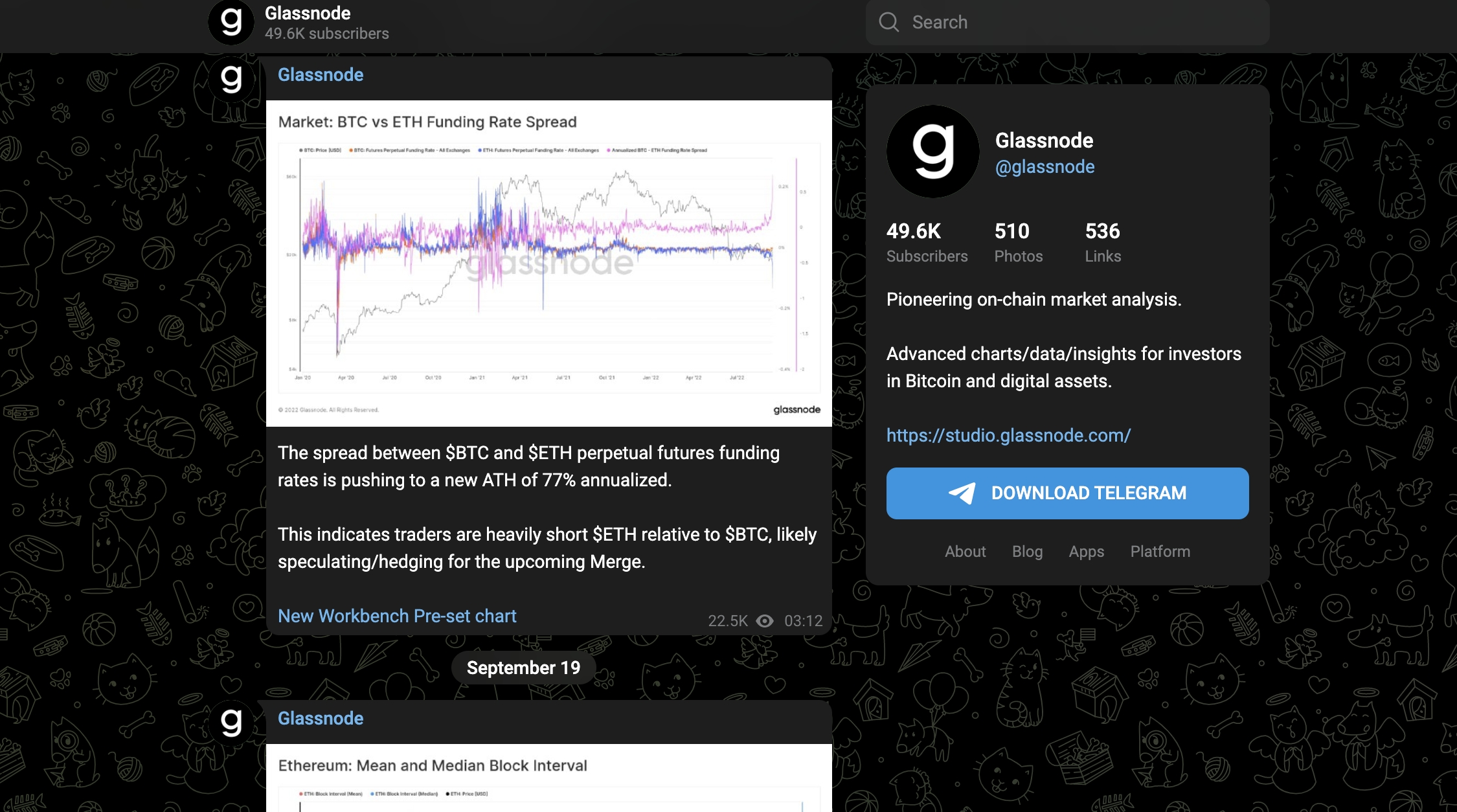 Glassnode telegram channel