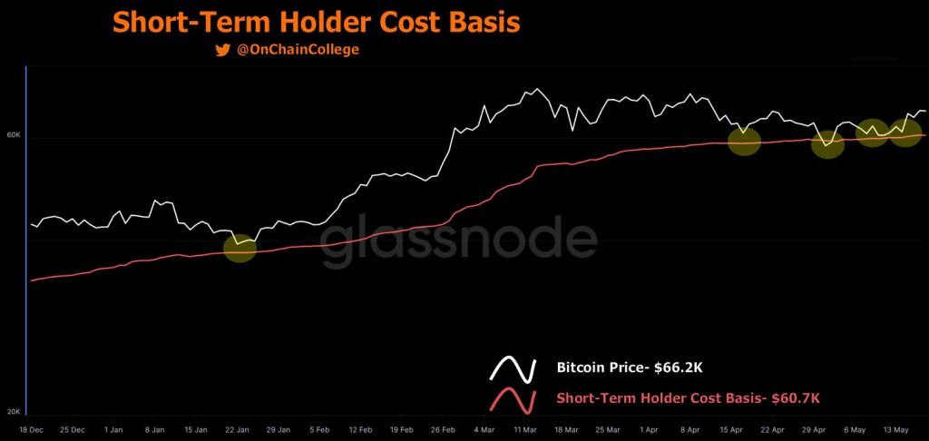 Short-Term Bitcoin Holder Base |  Source: @OnChainCollege on X