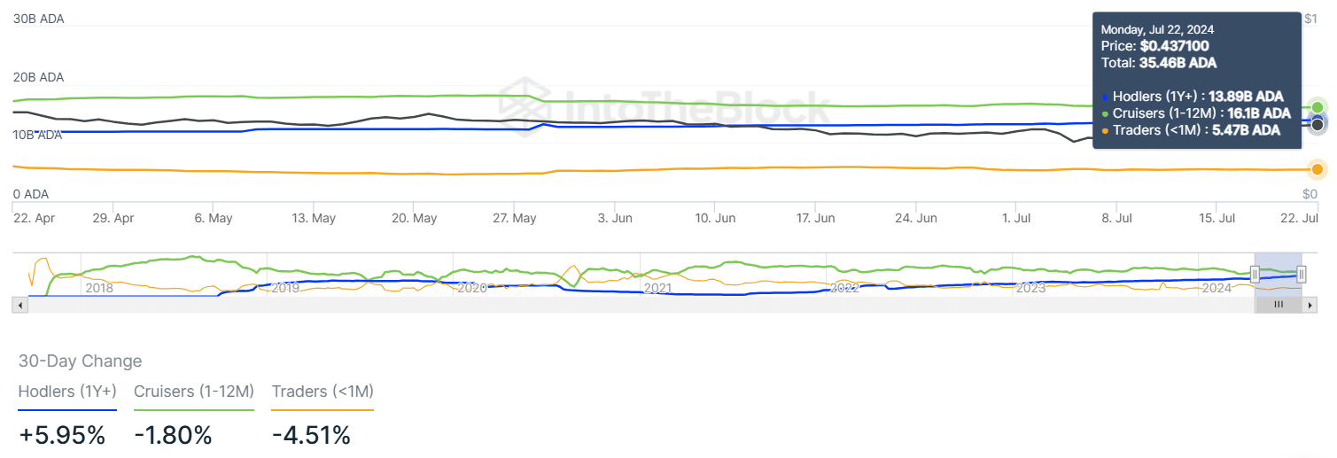 Cardano Balance by Holding Time