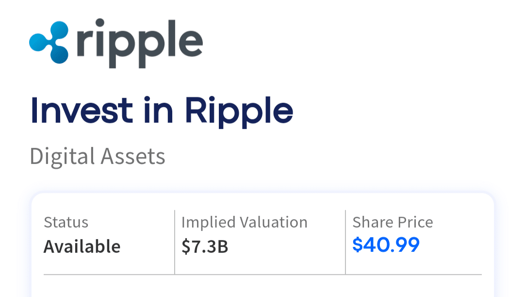 Ripple Stock Price Before Linqto IPO